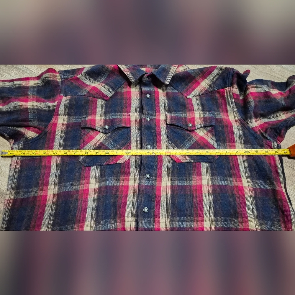 Ariat Mens Hardy Retro Fit Plaid Snap Front Closure Long Sleeve Shirt Size 2XL - Picture 10 of 10